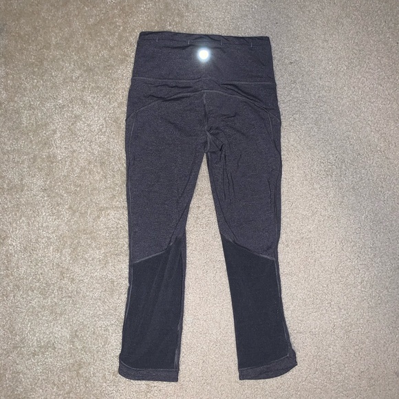 Lululemon Grey leggings with black mesh stripe - Picture 2 of 4
